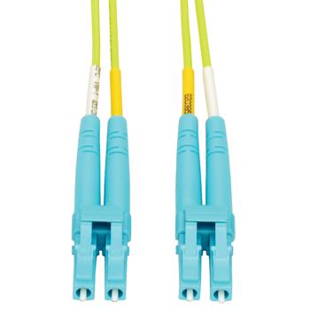 Tripp Lite by Eaton LC To LC Multimode Duplex Fiber Optics Patch Cable, 100Gb, 50/125, OM5, LC/LC, Lime Green, 1M