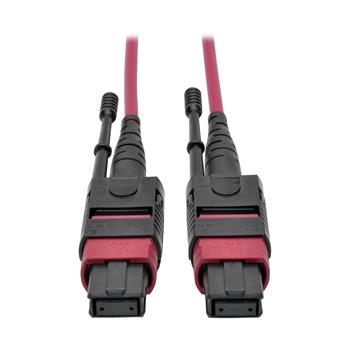 Tripp Lite by Eaton 100G MTP/MPO Multimode OM4 Plenum-Rated Fiber Optic Cable, F/F, 12 Fiber, 40/100GBASE-SR4, Push/Pull Tabs, Magenta, 2 m