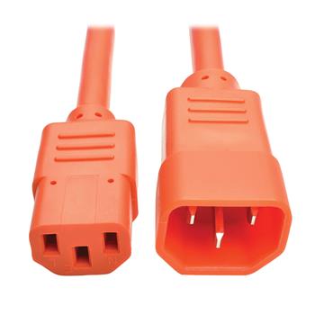 Tripp Lite by Eaton PDU Power Cord, C13 to C14, 10A, 250V, 18 AWG, 6 ft (1.83 m), Orange