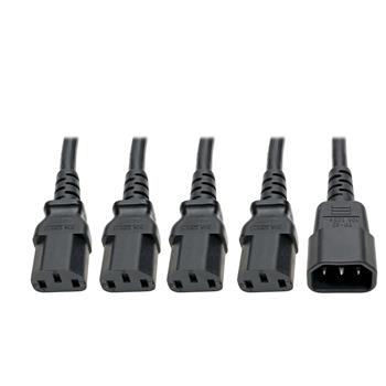 Tripp Lite by Eaton Power Cord Splitter, C14 to 4xC13 PDU Style - 10A, 250V, 18 AWG, 18 in. (45.72 cm), Black