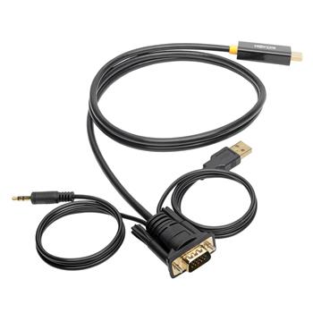 Tripp Lite by Eaton VGA To HDMI Adapter Cable With Audio And USB Power, M/M, 1080p 60 Hz, 6&#39;