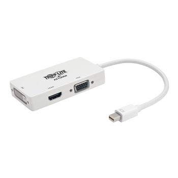 Tripp Lite by Eaton Keyspan Mini DisplayPort To VGA/DVI/HDMI All-in-One Video Converter Adapter, White, 6&quot;