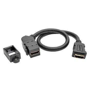 Tripp Lite by Eaton High-Speed HDMI With Ethernet All-in-One Keystone/Panel Mount Coupler Cable, F/F, Angled Connector, 1&#39;