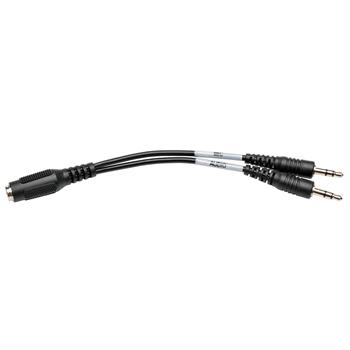 Tripp Lite by Eaton 3.5 mm 4-Position To 3.5 mm 3-Position Audio Headset Splitter Adapter Cable, 6&quot;