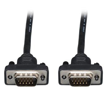Tripp Lite by Eaton Low-Profile VGA High-Resolution RGB Coaxial Cable, HD15 M/M, 3&#39;