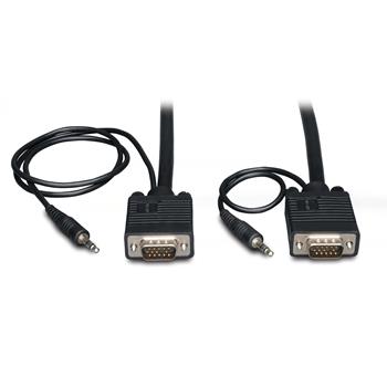 Tripp Lite by Eaton VGA Coax Monitor Cable with Audio, High Resolution, RGB Coax (HD15 and 3.5mm M/M), 10 ft