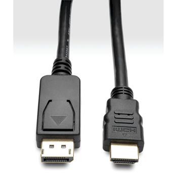 Tripp Lite by Eaton DisplayPort 1.2 To HDMI Adapter Cable, DP With Latches To HDMI M/M, 4K, 3&#39;