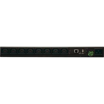 Tripp Lite by Eaton 3.7kW Single-Phase 208/230V Monitored PDU, LX Platform, 8 C13 Outlets, C20 Input with L6-20P Adapter
