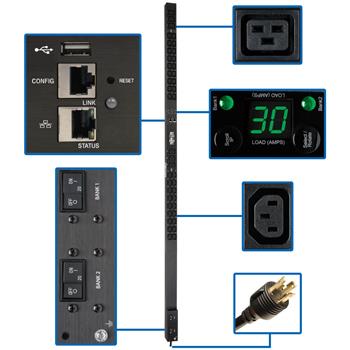 Tripp Lite by Eaton 5.5kW Single-Phase Monitored PDU, LX Interface, 208/230V Outlets (36 C13/6 C19), 10 ft Cord