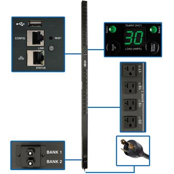 Tripp Lite by Eaton 2.9kW Single-Phase Switched PDU with LX Platform Interface, 120V Outlets, 10 ft Cord with L5-30P
