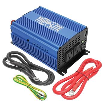 Tripp Lite by Eaton 1000W Light-Duty Compact Power Inverter with 2 AC/1 USB, 2.0A/Battery Cables, Mobile