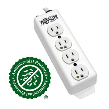 Tripp Lite by Eaton Safe-IT Medical-Grade Power Strip, UL 1363, 4 Hospital-Grade Outlets, Antimicrobial, 15&#39; Cord
