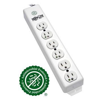 Tripp Lite by Eaton Power Strip for Nonpatient Care Areas, 6 Outlets, 6 ft Cord, White