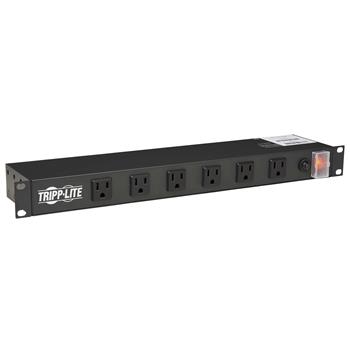 Tripp Lite by Eaton 1U Rack Mount Power Strip, 120V, 15A, 5-15P, 12 Right-Angled Widely Spaced Outlets, 15-ft. Cord