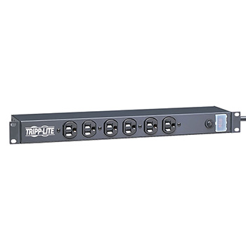 Tripp Lite by Eaton 1U Rack-Mount Power Strip, 120V, 15A, 5-15P, 12 Outlets (6 Front-Facing, 6-Rear-Facing), 15-ft. Cord