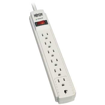Tripp Lite Protect It! 6-Outlet Surge Protector, 8-ft. Cord, 990 Joules, Low-Profile Right-Angle 5-15P Plug