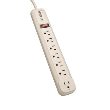 Tripp Lite by Eaton Protect It! 7-Outlet Surge Protector, 1080 Joules, 1 Diagnostic LED, 4 ft. Cord, Light Gray