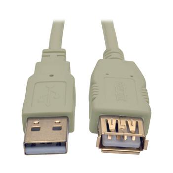 Tripp Lite by Eaton USB 2.0 Extension Cable, M/F, Beige, 6&#39;