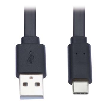 Tripp Lite by Eaton USB-A To USB-C Flat Cable, M/M, USB 2.0, Thunderbolt 3 Compatible, Black, 3&#39;