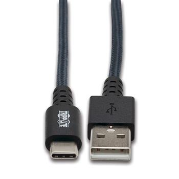 Tripp Lite by Eaton Heavy-Duty USB-A To USB-C Cable, USB 2.0, UHMWPE And Aramid Fibers, M/M, Gray, 3&#39;