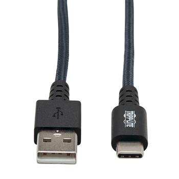 Tripp Lite by Eaton Heavy-Duty USB-A To USB-C Cable, USB 2.0, UHMWPE And Aramid Fibers, M/M, Gray, 6&#39;