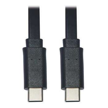 Tripp Lite by Eaton USB-C Flat Cable, M/M, USB 2.0, Thunderbolt 3, Black, 3&#39;