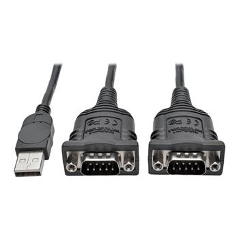 Tripp Lite by Eaton 2-Port USB To DB9 Serial FTDI Adapter Cable With COM Retention, M/M, 6&#39;