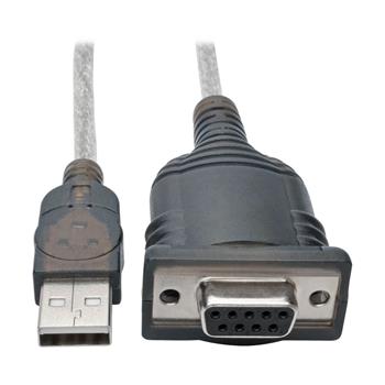 Tripp Lite by Eaton USB To Null Modem Serial FTDI Adapter Cable With COM Retention, USB-A To DB9 M/F, 18&quot;