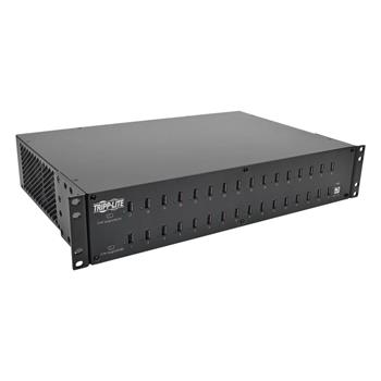 Tripp Lite by Eaton 32-Port USB Charging Station With Syncing, 5V 80A, 400W, USB Charger Output, 2U Rack-Mount