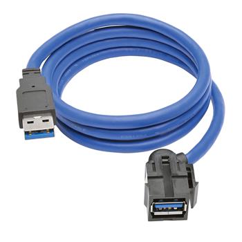 Tripp Lite by Eaton USB 3.0 SuperSpeed Keystone Jack Type-A Extension Cable, M/F, 3&#39;