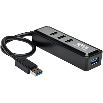 Tripp Lite by Eaton Portable 4-Port USB 3.0 Superspeed Mini Hub w/ Built In Cable