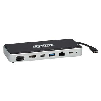 Tripp Lite by Eaton USB Dock, Triple Display, 4K HDMI &amp; mDP, VGA, USB 3.2 Gen 1, USB-A/C Hub, GbE, 60W PD Charging