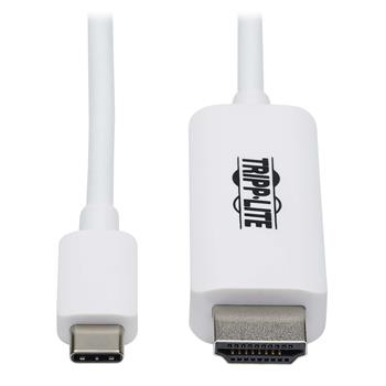 Tripp Lite by Eaton USB-C to HDMI Adapter Cable, M/M, 4K, 4:4:4, Thunderbolt 3 Compatible, White, 6&#39;