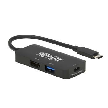 Tripp Lite by Eaton USB-C Multiport Adapter, HDMI 4K 60 Hz, 4:4:4, HDR, USB-A, 100W PD Charging, Black