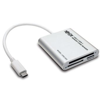 Tripp Lite by Eaton USB 3.1 Gen 1 USB-C Multi-Drive Smart-Card Flash-Memory Media Reader/Writer, Thunderbolt™ 3 Compatible