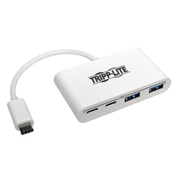 Tripp Lite by Eaton 4-Port USB-C Hub, USB C to 2x USB-A, 2x USB-C, USB 3.0, White