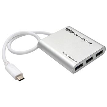 Tripp Lite by Eaton 4-Port USB-C Hub, USB-C to 4x USB-A Ports, USB 3.0, Silver