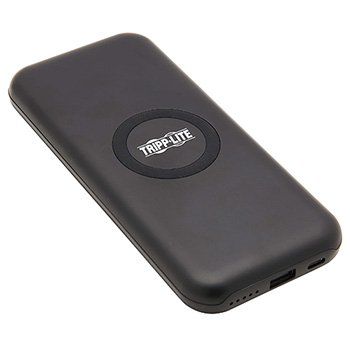 Tripp Lite by Eaton Portable Wireless Charging Power Bank - 10,000 mAh, Qi Certified, Apple and Samsung Compatible, Black