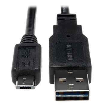 Tripp Lite by Eaton Universal Reversible USB 2.0 Cable, Reversible A to 5Pin Micro B M/M, 1&#39;