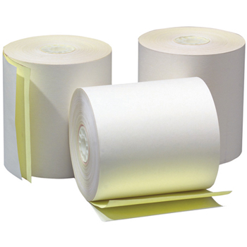 Alliance Imaging Products Carbonless Rolls, 2-Part, 2-3/4&quot; x 100&#39;, White/Canary, 50 Rolls/Carton