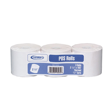 Alliance Imaging Products Thermal Rolls, 1/2&quot; Core, 2-1/4&quot; x 80&#39;, White, 50 Rolls/Carton
