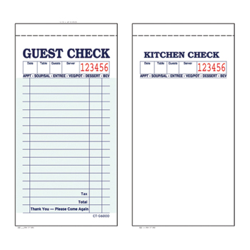 Alliance Imaging Products Guest Checks, Green Carbon, 50 Checks/Pad, 50 Pads/CT