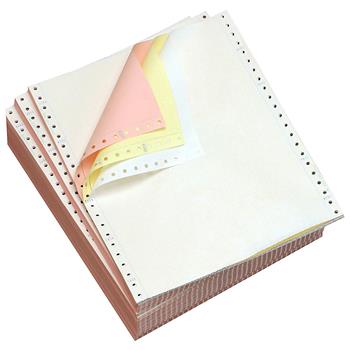 Alliance Imaging Products Carbonless Continuous Computer Paper, 3-Part, 15 lb, 9.5&quot; x 11&quot;, White/Canary/Pink, 1200 Sheets/Carton