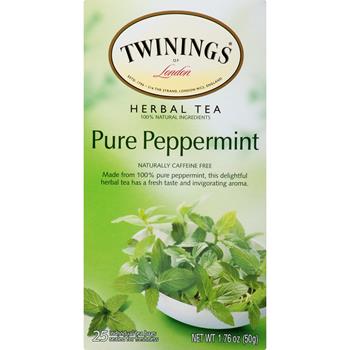TWININGS&#174; Tea Bags, Pure Peppermint, 25/BX