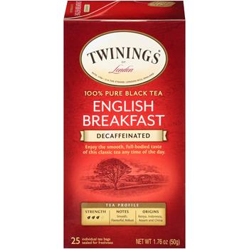TWININGS&#174; Tea Bags, English Breakfast Decaf, 25/BX