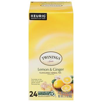 TWININGS K-Cup&#174; Pods, Tea, Lemon Ginger, 24/BX