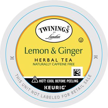 TWININGS&#174; K-Cup&#174; Pods, Tea, Lemon Ginger, 24/BX