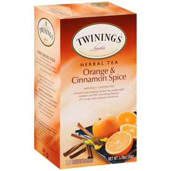 TWININGS&#174; Tea Bags, Orange Cinnamon &amp; Spice, 25/BX
