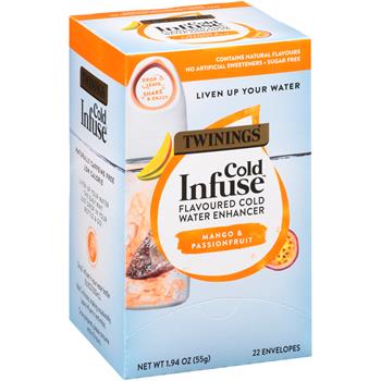 TWININGS Cold Infuse™ Mango &amp; Passionfruit Cold Water Enhancer, Individually Wrapped, 1.94 oz, 22/BX