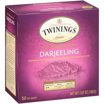 TWININGS Tea Bags, Darjeeling, 50/BX